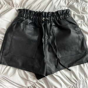 Leather shorts